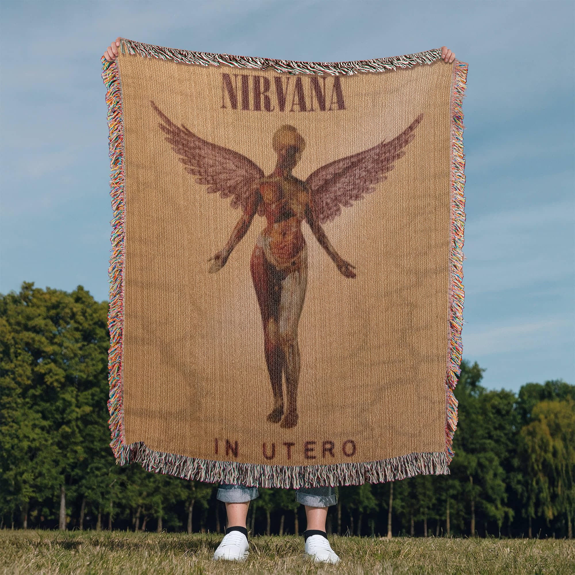 Nirvana "in Utero" Woven Blanket/Rug - 100% Cotton